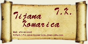 Tijana Komarica vizit kartica